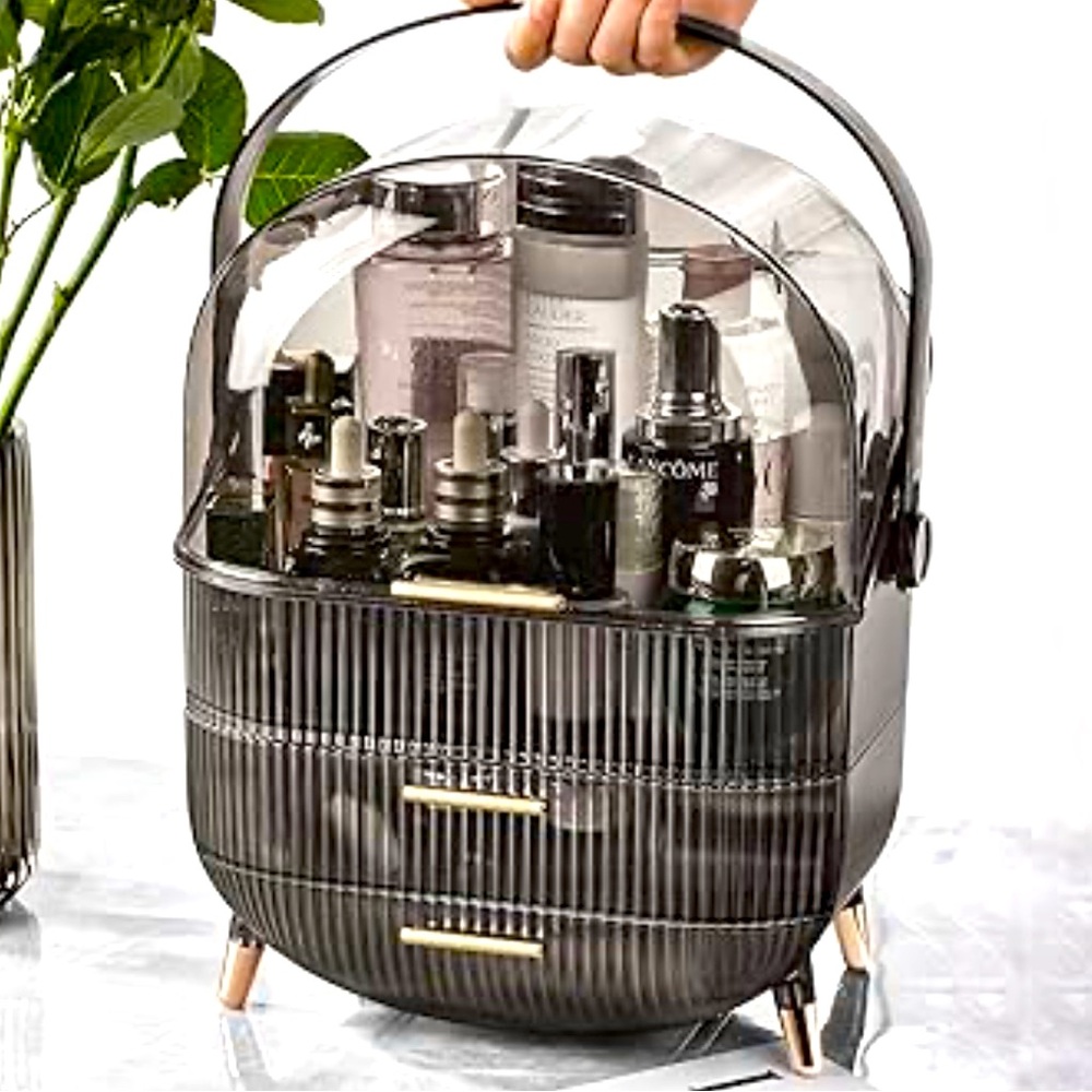 NEW CANITORON Makeup Organizer, Large Capacity Cosmetic Storage in Gray